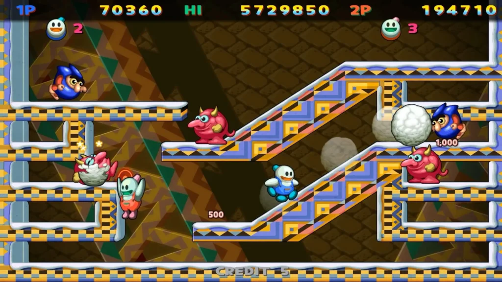 Snow Bros en su versión para Nintendo Switch