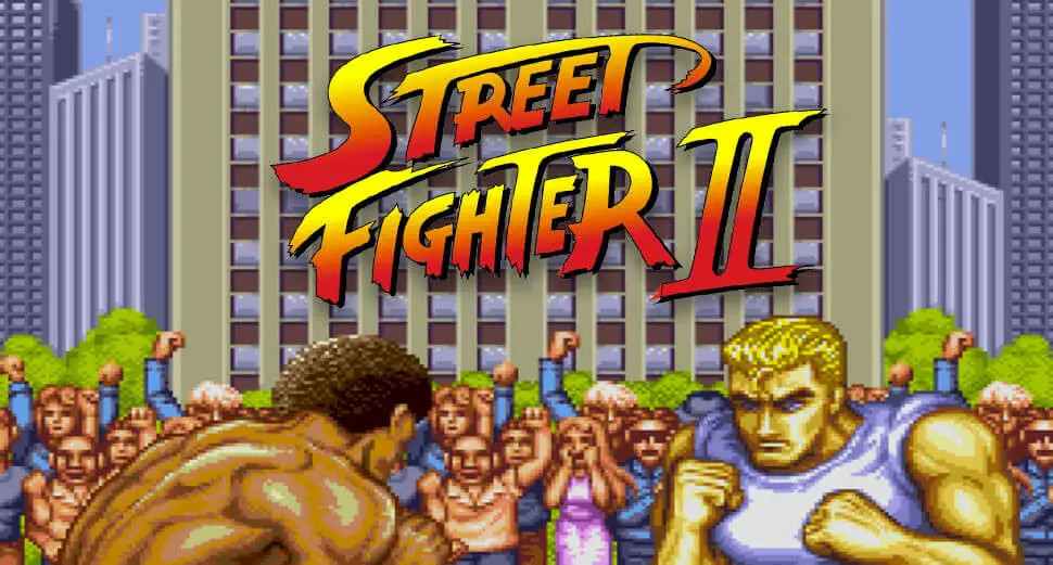 Opening de Street Fighter II en la versión de recreativa