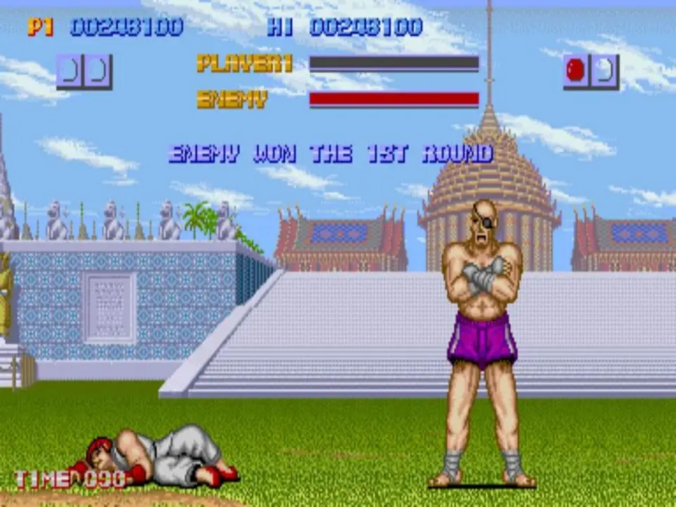 Ryu cae derrotado ante Sagat en Street Fighter