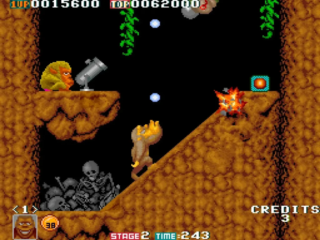 Toki disparando bolas de fuego